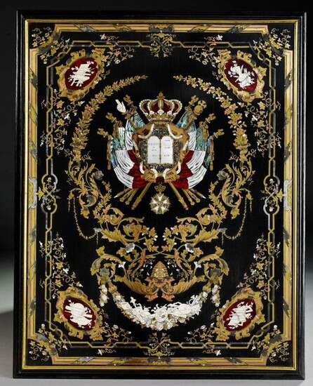 PANEL WITH THE ARMS OF FRANCE OF THE LOUIS-PHILIPPE PERIOD