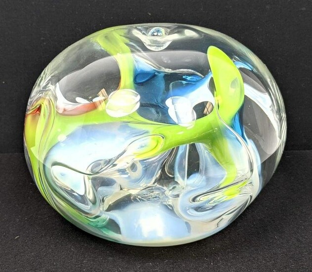 PETER BRAMHALL Studio Artisan Art Glass Sculpture. Clea