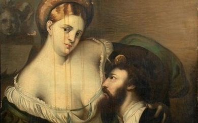 PORTRAIT OF VENETIAN LOVERS OIL PAINTING