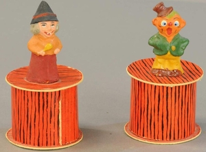 PUMPKIN MAN & WITCH CANDY CONTAINERS