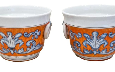 Pair Italian Porcelain Urns