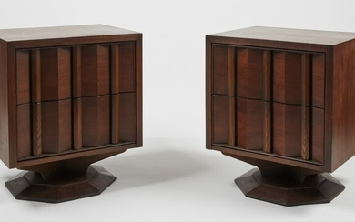 Pair Paul Evans Two Drawer End Tables