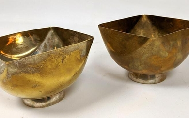 Pair WARD BENNETT Design Brass Bowls.
