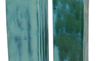 Pair of Chinese Turquois Square Pillars (Pillows)