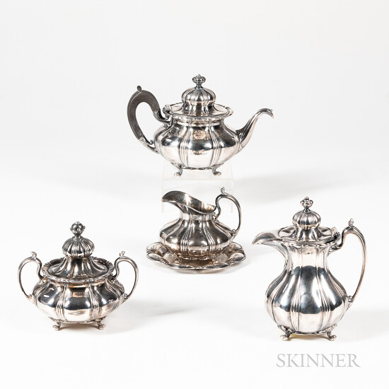 Pairpoint Five-piece Quadruple Plate Silver Tea Service