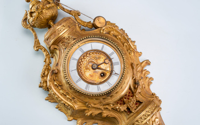 Paul Garnier (1802 1869) A Cartel French Gilt Bronze Clock...