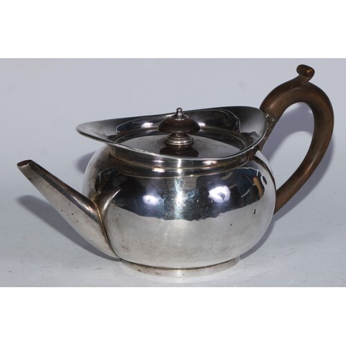 Paul Storr - a George III silver teapot, outswept gallery ri...
