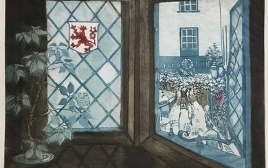 Penny Berry Paterson (1941-2021) etching and aquatint, Red Lion Prospect,, signed and numbered 4/10, 25 x 35cm