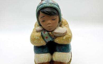 Pensive Eskimo Boy 1012159 - Lladro Porcelain Figurine