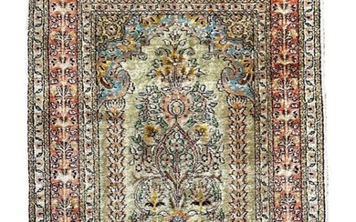 Persian Silk Prayer Rug, 3' x 2'