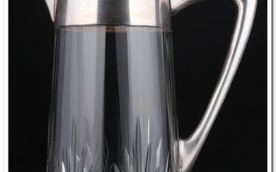 Pitcher - .800 silver, Crystal - Germany - First half 20th century