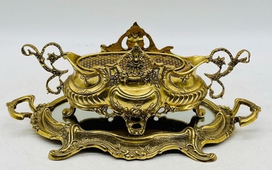 Planter With Mirror Tray - Louis XV Style - Bronze - 19th / 20th century