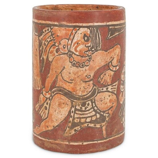 Pre-Columbian Style Cylindrical Vessel