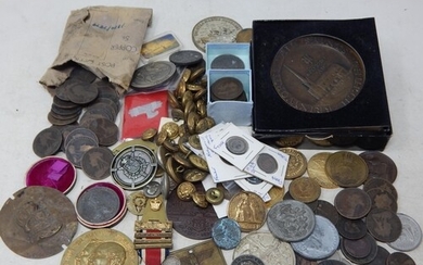 Quantity of Coins, Medallions, Medals, Militaria etc (lot)