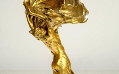 Raoul Larche (1860-1912), an Art Nouveau gilt-bronze figural table lamp...