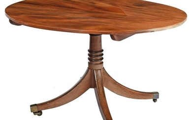 Regency Figured Inlaid Mahogany Tilt Top Table