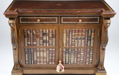 Regency Style Mahogany Bookcase Cabinet, Attributed to Maitland Smith, 20th Century
