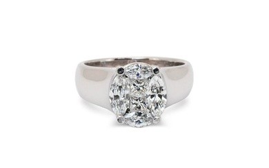 Ring - 18 kt. White gold - 0.98 tw. Diamond (Natural) - Diamond