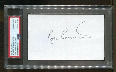 Roger Bannister Signed Index Card 3x5 Autographed 4 Minute Mile PSA/DNA *5837