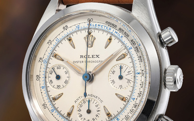 Rolex, Ref. 6234 A highly rare and attractive stainless steel chronograph wristwatch with multi-scale dial