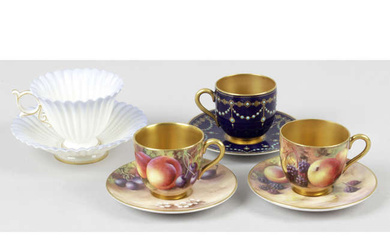 Royal Worcester cabinet cups and saucers