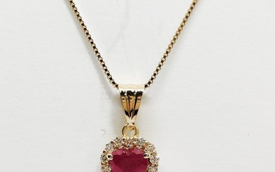 Ruby - 18kt gold - Yellow gold - Necklace