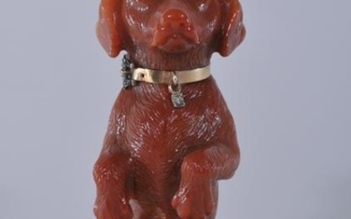 Russian Faberge style carved red agate figure of a