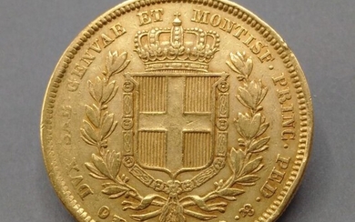 SARDAIGNE Une pièce d'or 100 lires or - Charles Albert roi de Sardaigne - 1834...