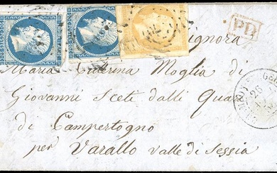 SARDEGNA-FRANCIA 1858 - 10 cent., 20 cent. Napoleone III (Unificato...