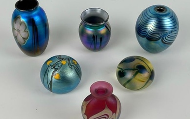 SEVEN PIECES OF ART GLASS 20th Century Heights from 2" to 4.75".