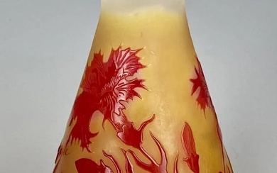 SIGNED GALLE CAMEO GLASS VASE CIRCA 1900