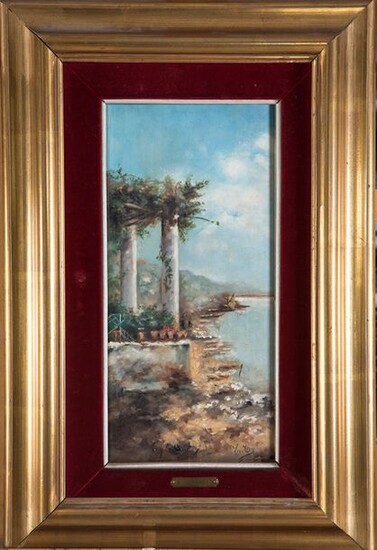 SPANISH SCHOOL S. XX "Landscape" Oil on canvas. Signed in the lower right corner "E.C." Measurements: 40 x 20 cm. Exit: 300uros. (49.916 Ptas.)