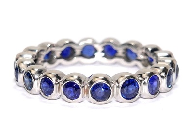 Sapphire - 18kt gold - White gold - Ring