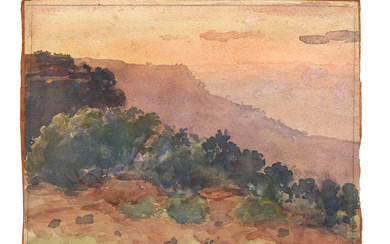 Sawlaram Laxman Haldankar (Indian, 1882-1969) Untitled (Landscape from Panhala Fort,Kolhapur)...