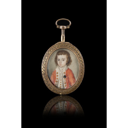 School of the beginning of the 19th century "Portrait of a boy with decoration of the Knights of Malta" miniature...