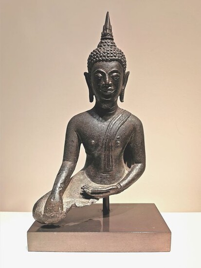 Sculpture (1) - Bronze, Lacquer - Thailand - Ayutthaya 16th century
