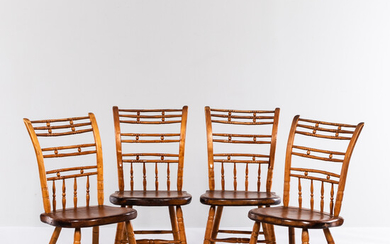 Set of Four Bamboo-turned Windsor Side Chairs