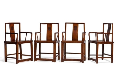 Set of Four Elegant Yoke Back Armchairs (4) - Hardwood - China - Qing Dynasty (1644-1911)