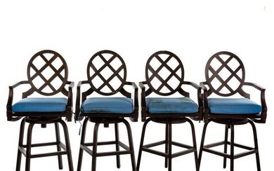 Set of Four Woodard Landgrave Outdoor Patio Barstools
