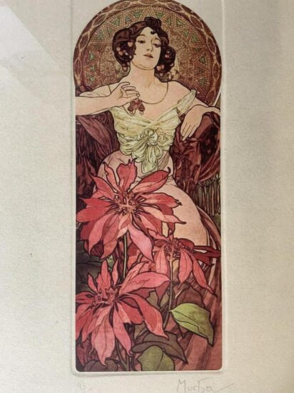 Signed Lithograph Attributed to ALPHONSE MUCHA