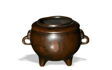 Small Chinese Bronze Incense Burner, 18th Century