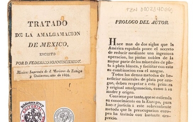 Sonneschmidt, Friedrich Traugott (Federico). Tratado de la Amalgamación de México. México: Imprenta de Mariano de Zúñiga, 1805.