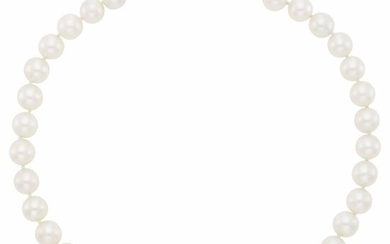 South Sea Cultured Pearl Necklace with White Gold and Diamond Clasp