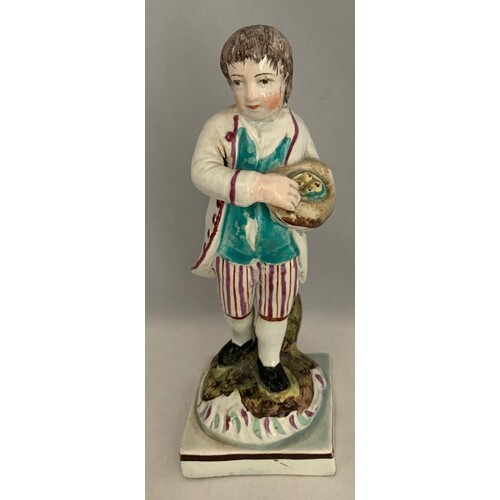 Staffordshire pearlware figure circa 1840, with polychrome o...