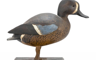 DECORATIVE BLUE-WINGED TEAL DRAKE Dated 1932 Signed "Blue...