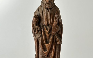 Statue, Saint Peter - 25 cm - Wood