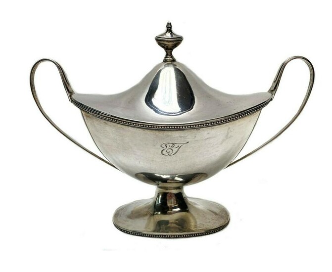 Sterling Silver Swedish Sauce Tureen with Gilt Interior