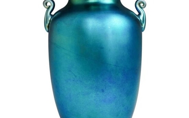 Steuben Blue Aurene Vase