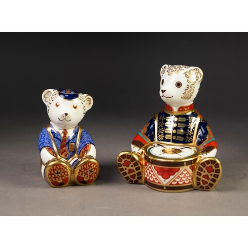 TWO MODERN ROYAL CROWN DERBY IMARI CHINA PAPERWEIGHTS OF SEA...