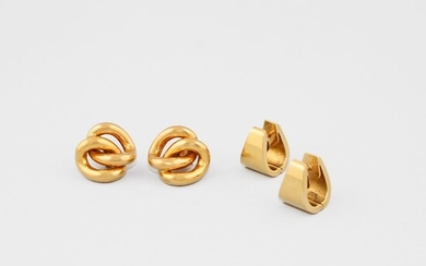 TWO PAIR OF GOLD EARRINGS